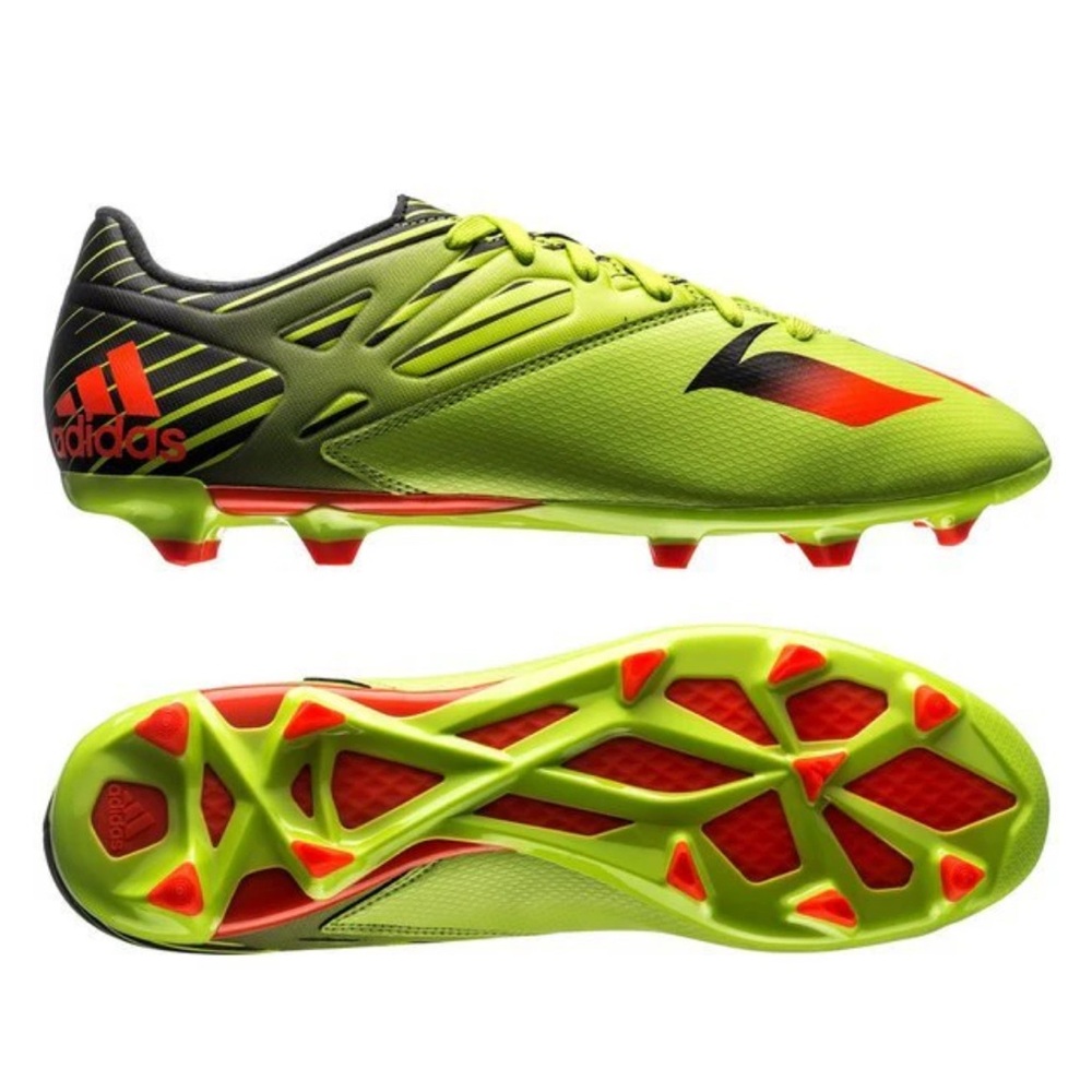 Adidas Messi 15.3 Built To Win Soccer Cleats - Neon Green/Orange/Black - boys 4
